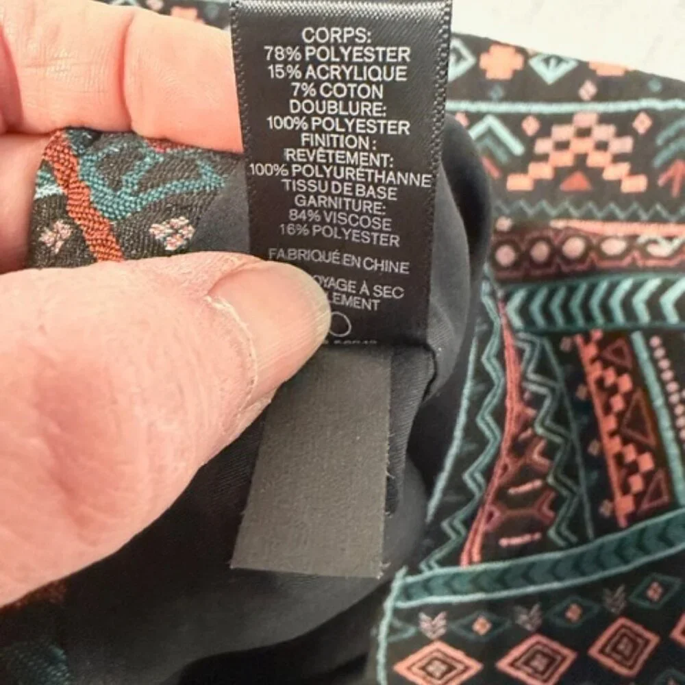 Express Mini Skirt Size 6 Western Boho Pattern Faux Leather Festival - Picture 10 of 11